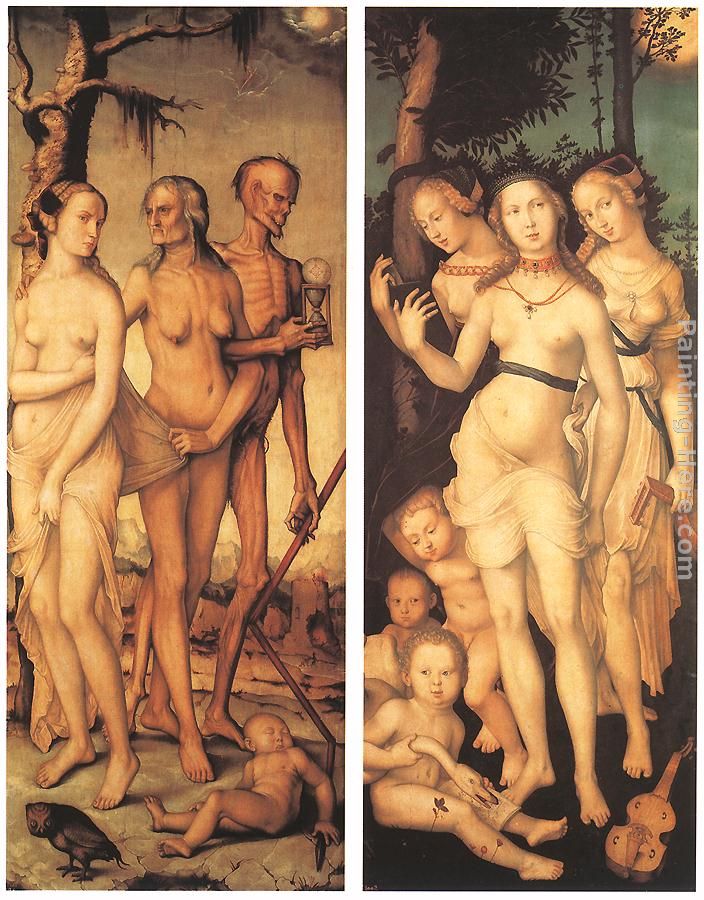 Three Ages of Man and Three Graces painting - Hans Baldung Three Ages of Man and Three Graces art painting